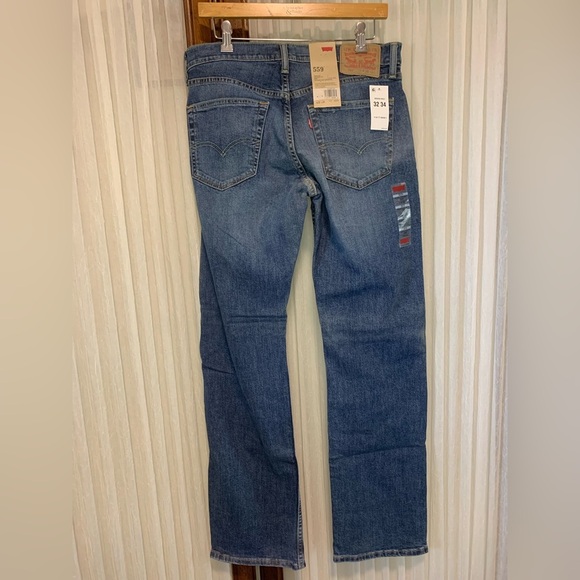 Men's Levi's® 559™ Stretch Relaxed Straight Fit Jeans Size 32W x 34L (NWT) Blue - Picture 7 of 10